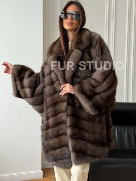 Шуба из баргузинского соболя - оверсайз - фото 0