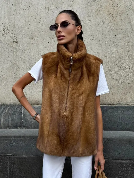 Меховая манишка из норки - фото 3