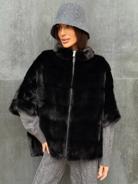Черная норковая кофта - фото 0