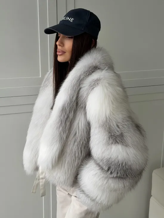 Шуба кроп-топ из лисы finnish cross fox - фото 7