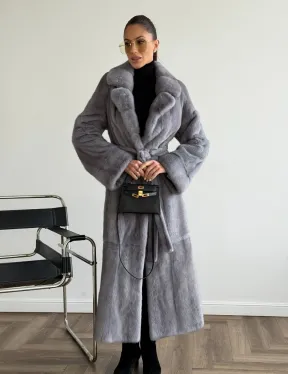 Голубая норковая шуба - фото 9