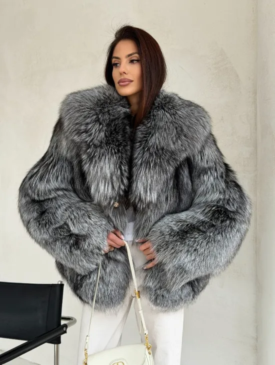 Полушубок из чернобурой лисы - фото 7