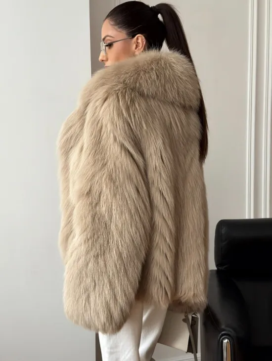 Шуба из лисы в росшив - фото 3