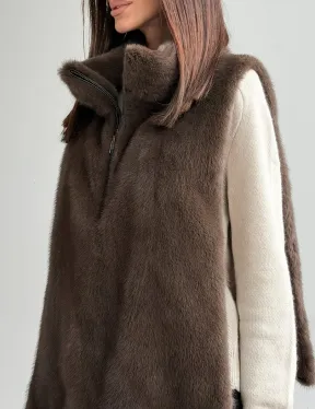 Женская меховая манишка - мех норка - фото 2