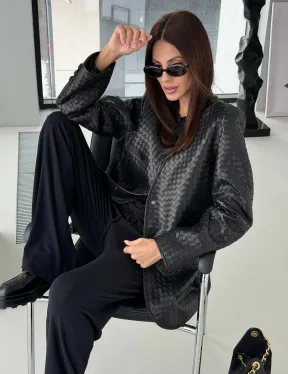 Женский пиджак из натуральной кожи - фото 6