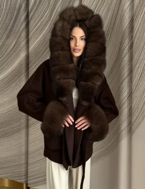 Пальто с мехом песца под соболь - фото 12