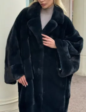 Зеленая норковая шуба - фото 1